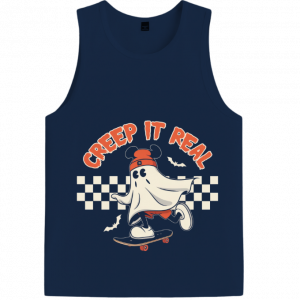 Creep It Real Funny Ghost Halloween Design TankTop Fiercemanstyle