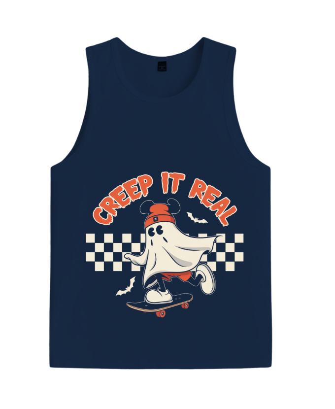 Creep It Real Funny Ghost Halloween Design TankTop Fiercemanstyle