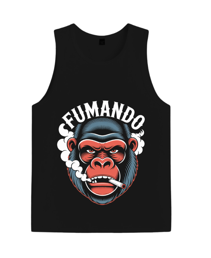 Fumando Gorilla Smoking Cigar Illustration TankTop Fiercemanstyle - Image 3