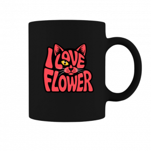 I Love Flower Cat Face Typography Graphic Design Mug Fiercemanstyle