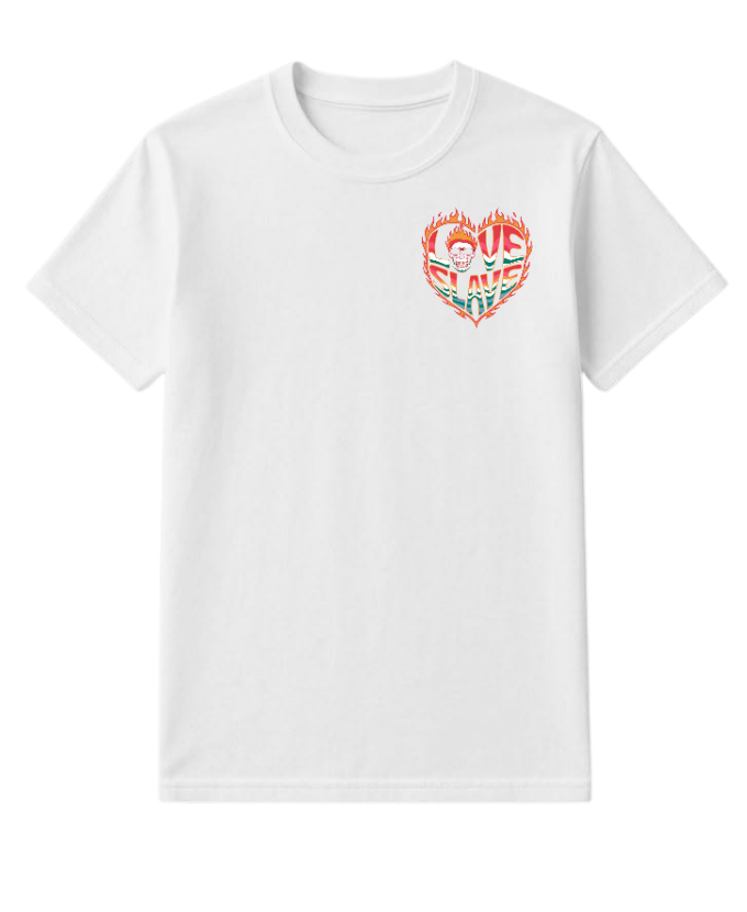 Love Slave Burning Heart Gothic Artwork T-Shirt Fiercemanstyle - Image 3