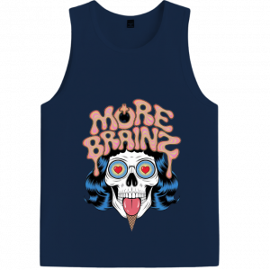 More Brains Zombie Head Cartoon Graphic TankTop Fiercemanstyle