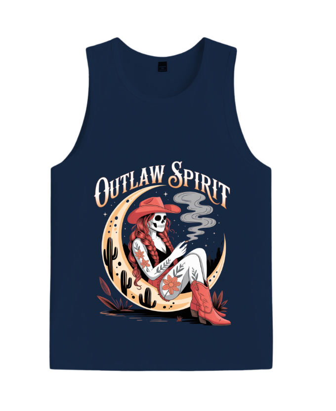 Outlaw Spirit Cowgirl Skeleton Western Style TankTop Fiercemanstyle