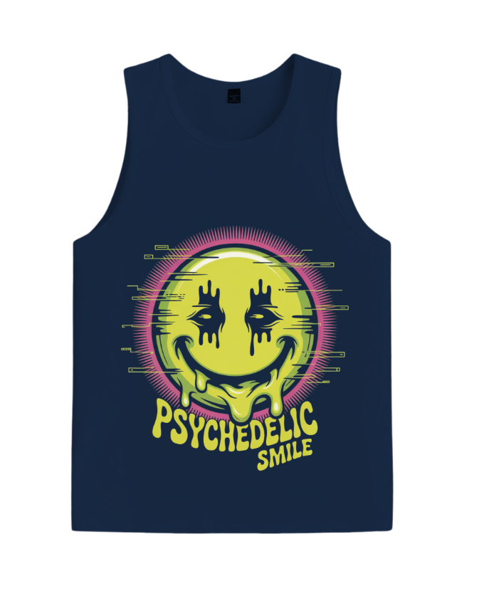 Psychedelic Smile Alien Trip Artwork TankTop Fiercemanstyle