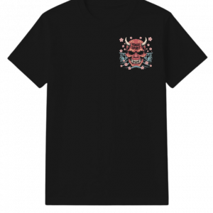 Yokai Spirit Red Demon Mask Japanese Style T-Shirt Fiercemanstyle