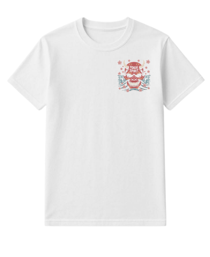 Yokai Spirit Red Demon Mask Japanese Style T-Shirt Fiercemanstyle - Image 3